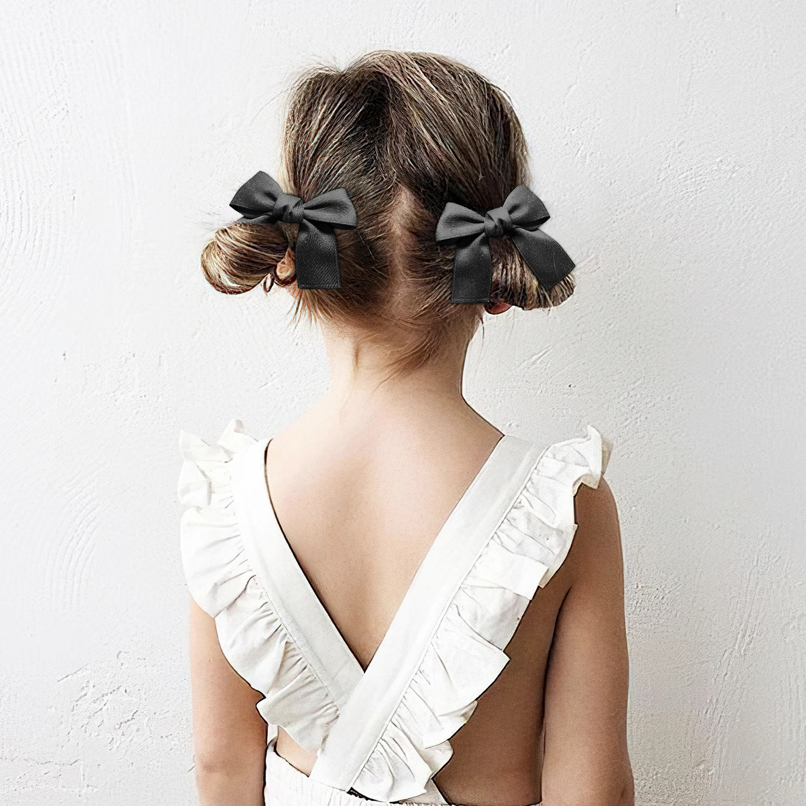 14Pcs Elastic band Hair bows for Baby girls Kids Rubber Bands Pigtail Ponytail Hair Bows Childrens hair accessories 250528