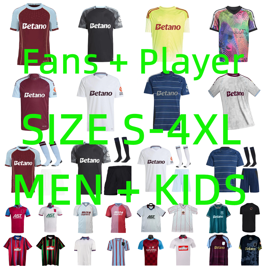 2025 2026 Astons villaes RASHFORD Soccer Jerseys 24 25 26 WATKINS BUENDIA MARTINEZ goalkeeper McGINN TIELEMANS Player version 150 Year Football shirt Men kids kits