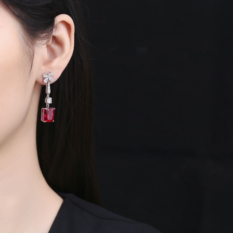 Sophisticated Contemporary Fine Artisan Crafted Silver Hoop Dangles Featuring Exquisite Color-Cast Gems