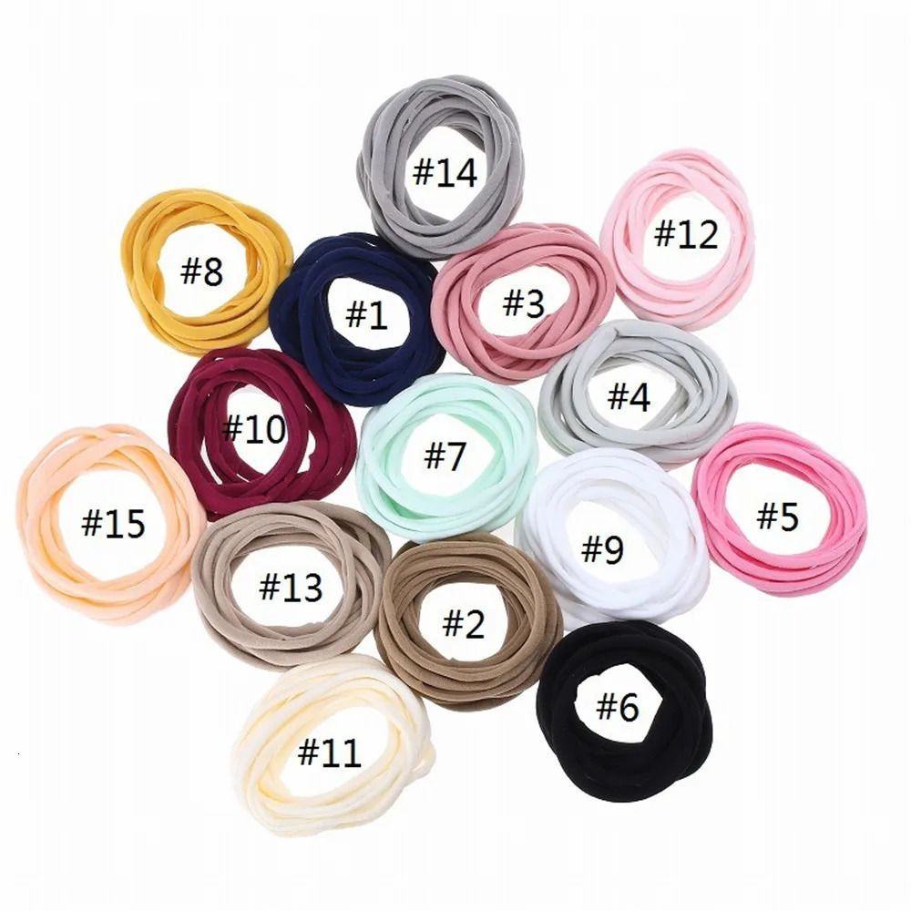 100Pcs/Lot Baby Girl DIY Stretchy Skinny Nylon Girl Elastic Supper Soft Headband Baby Accessories Infant Headwear Baby Items 250528