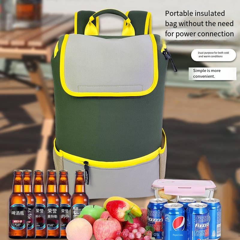 Portable Large Capacity Lunch Backpack with Ice Pack - Insulated Aluminum Foil Outdoor Picnic & Camping Bag