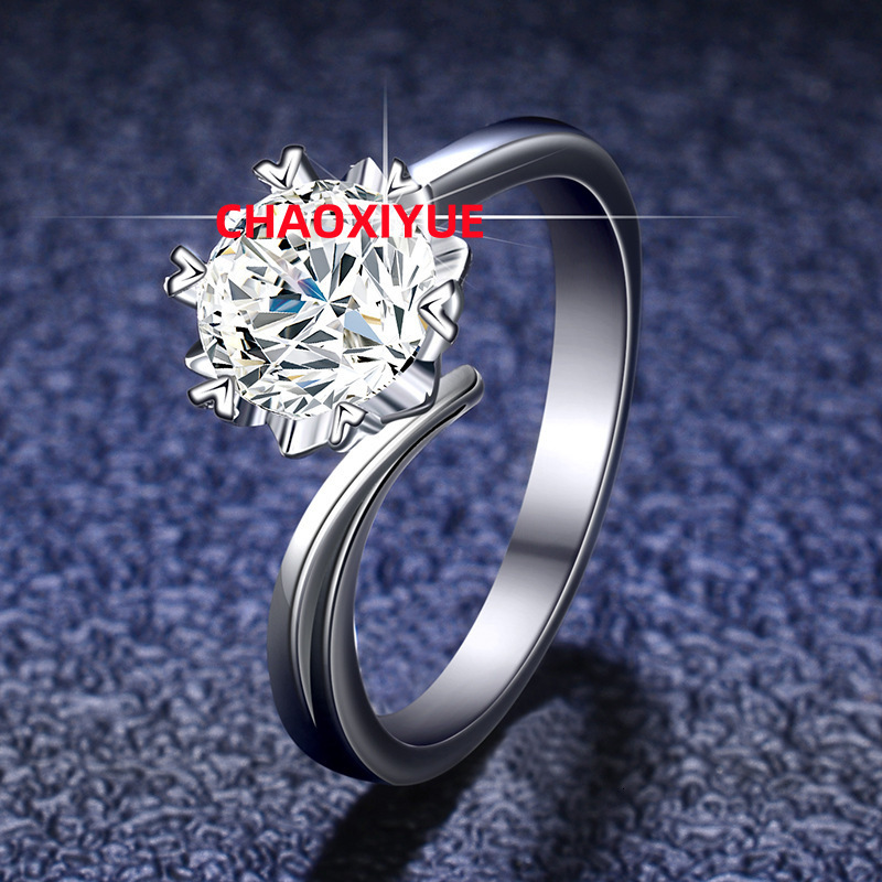 Women Custom Vvs Wedding Set Engagement Sterling Silver Diamond Eternity Gra Certified Moissanite Rings with Certificate