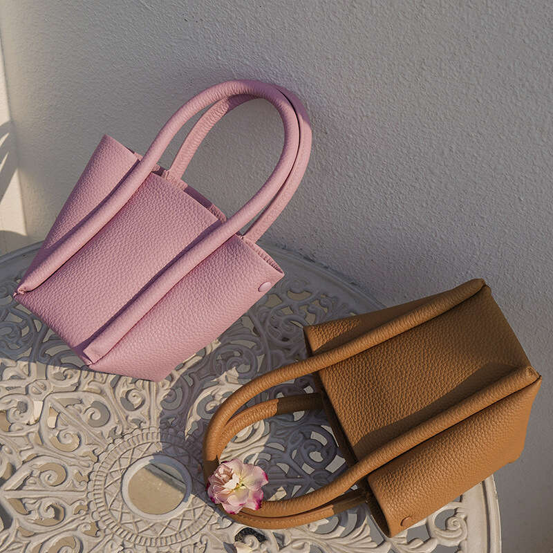 New Bucket Crossbody Bag, High-end Double Genuine Leather Handbag, Single Shoulder Women's Bag