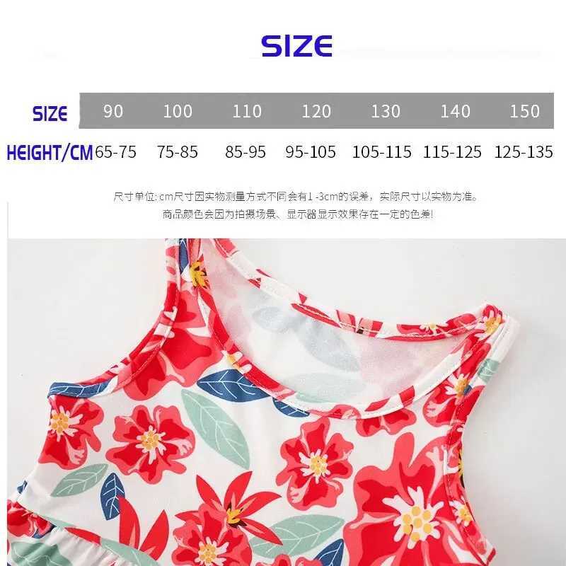 Sleeveless Printed Dress Milk Silk Material Comfortable and Good-looking A-line Skirt Kids Slip Dress for Height 75-115cm Girl X250528