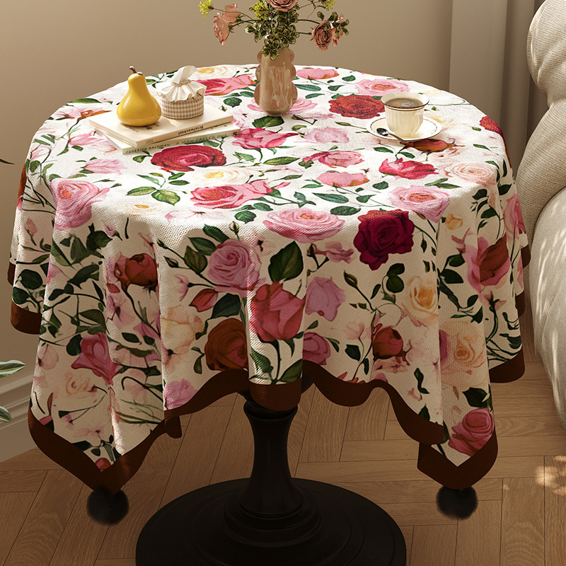 A641 Waterproof Washable Round Table Cloth - Anti-Spillage & Heat Resistant Decorative Cover for Small Tables