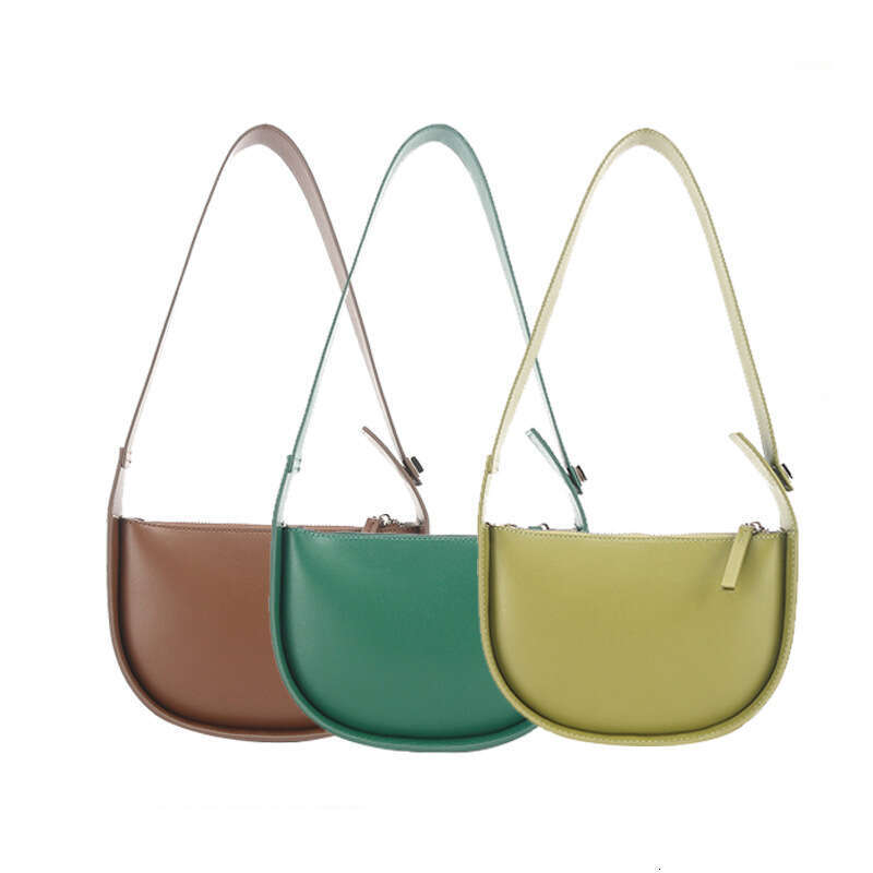 New Women's Half-Moon Saddle Leather Korean Fashion Underarm Simple Shoulder Crossbody Bag