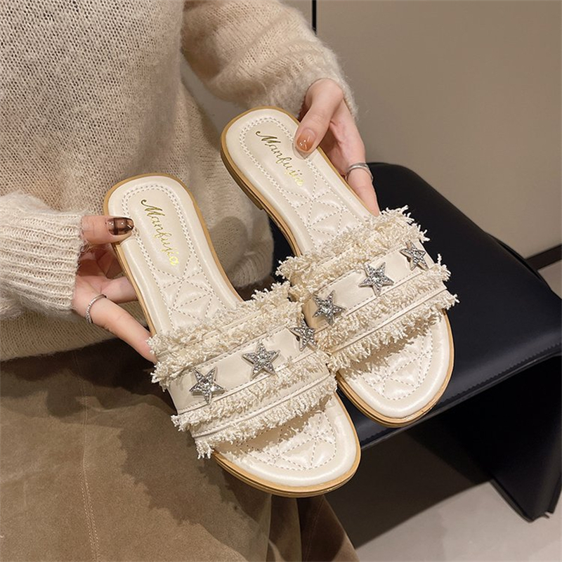 hot free shipping designer Slippers for woman new summer fashionable breathable Patchwork star Scuffs flat sandals