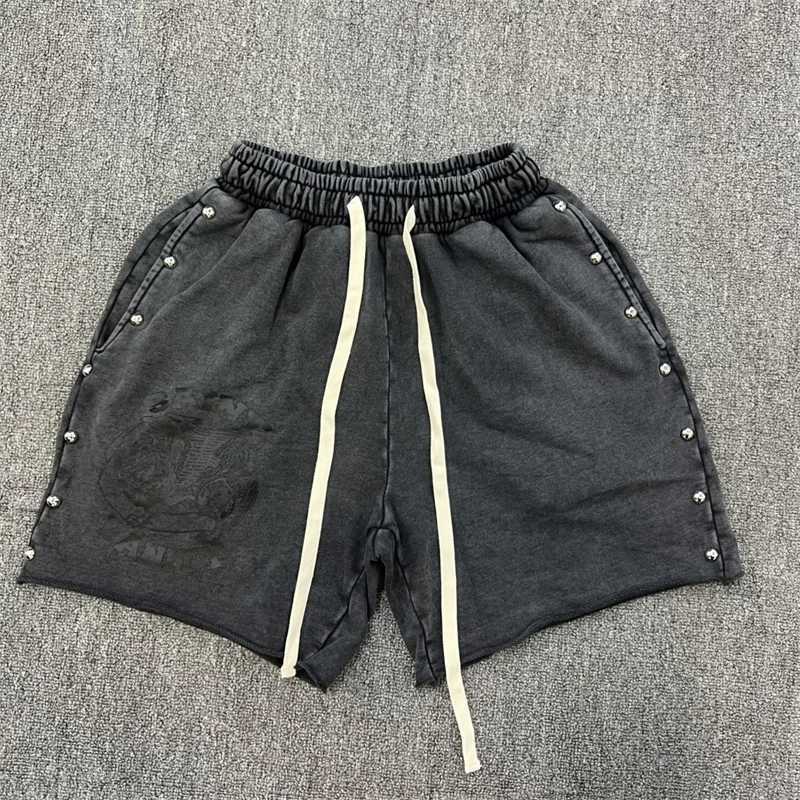 100% pure cotton retro printed drawstring Saint sports shorts for men X250528