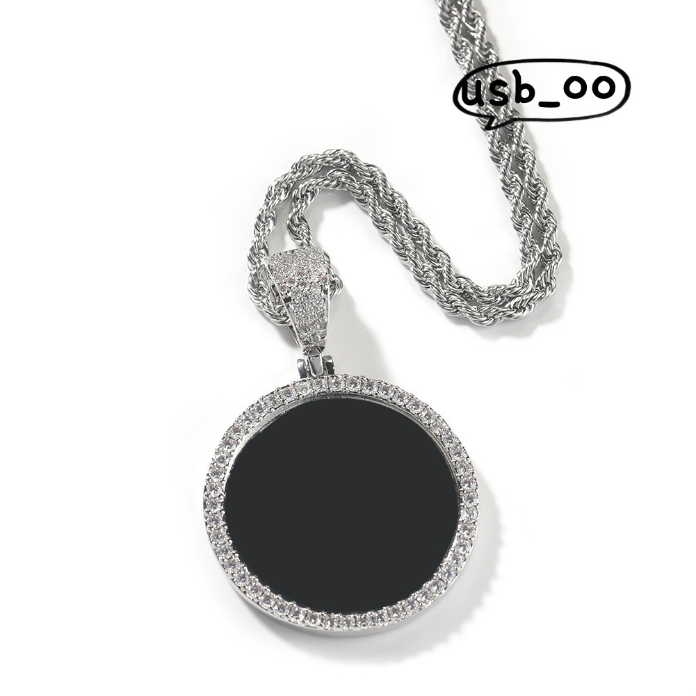 Custom photo style pendant Amoissanite pendant necklace Hip-hop jewelry gift Hip-hop style