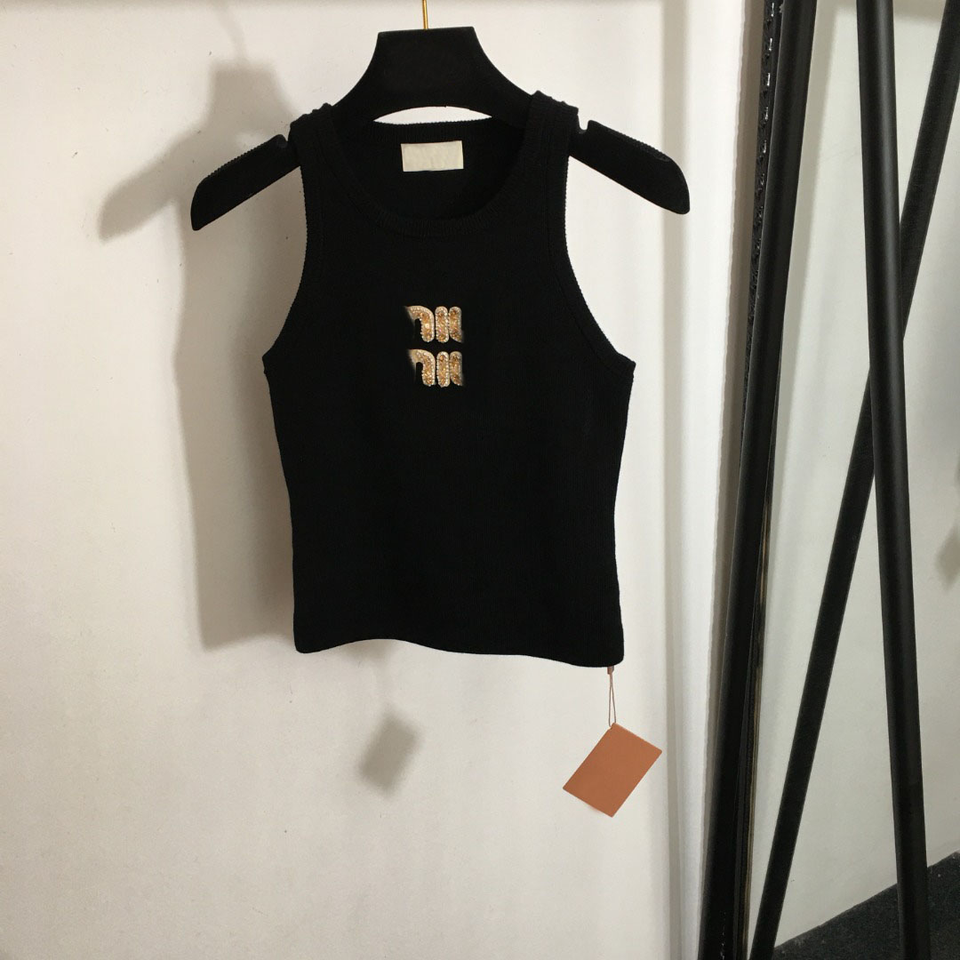 Womens Tank Women Tanks Top Woman Sweater Vest Designers Knits Pullover Top Tanks Tees T Shirts Yellow Diamond Fashion Knitted Sweaters Debardeur Luxe Femme Yoga