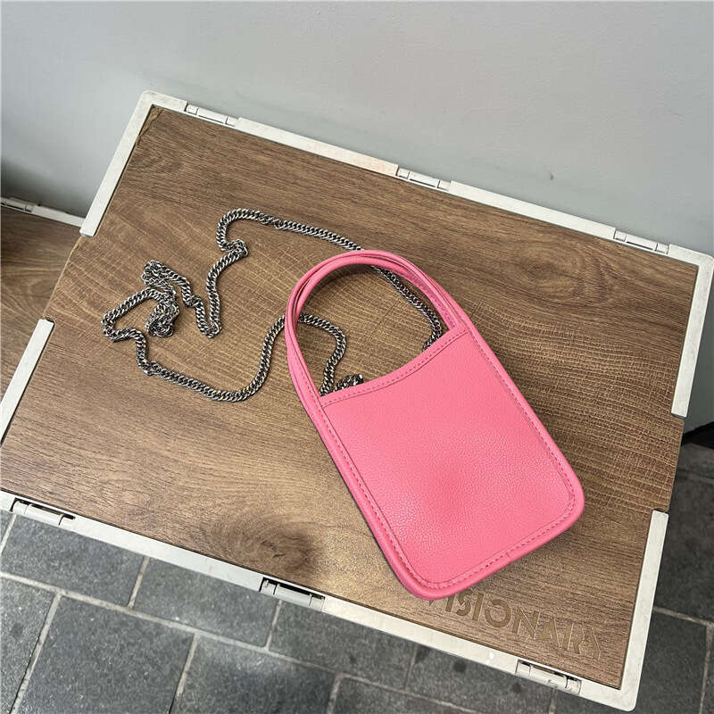 2023 New Cute Cartoon Handbag Candy Color Single Shoulder Crossbody Simple Genuine Leather Mini Fashion Phone Bag