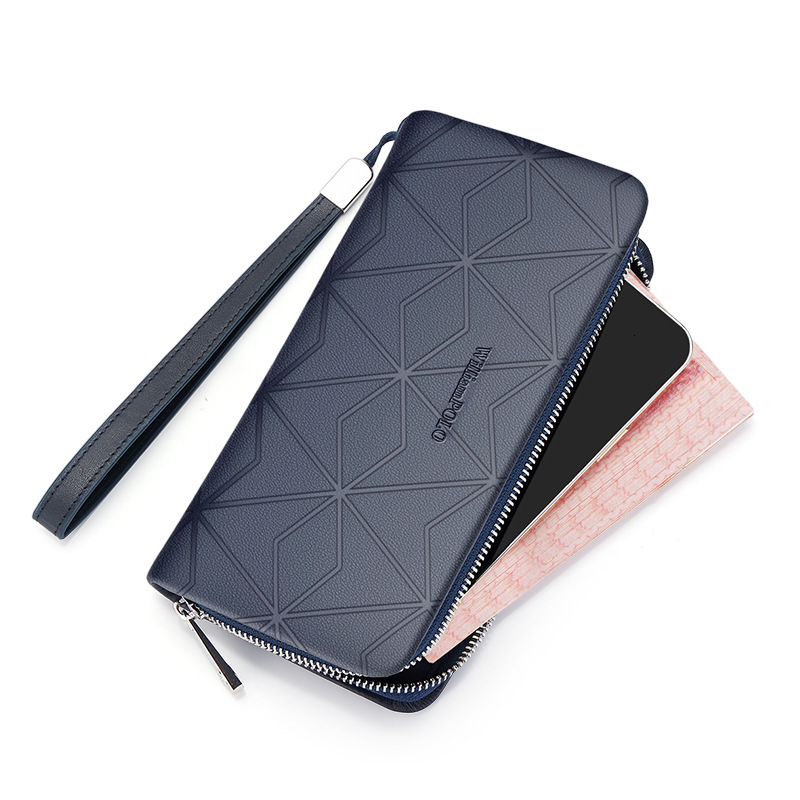 Free Shipping Designer Leather Bag Men's High-end Long Style Business Wallet Multi Slot Fashionable Casual Handbag Card Bag ID Bag