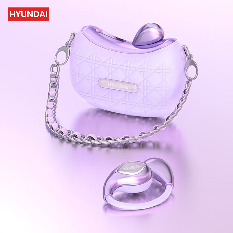 New HYUNDAI YX46 Bluetooth Headphones Small Sachet Open Earphones High Sound Light Luxury Fragrance Bag Style Charging Case For Gift