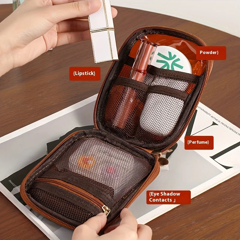 Transparent Travel Cosmetic Bag Portable Mini Waterproof Cosmetic Lipstick Storage Bag Multifunctional Clutch Bag 250528