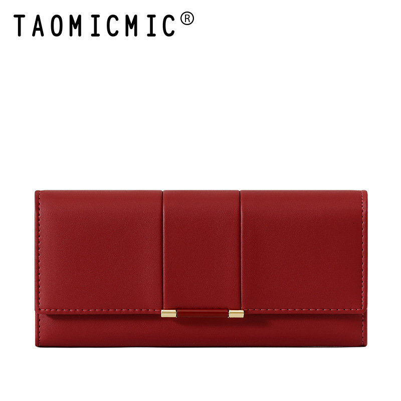 Free Shipping Designer Wallet Japanese Style Simple Large Capacity High-end Mobile Phone Bag Women's Long Three Fold Multi Card Pocket Change Hol