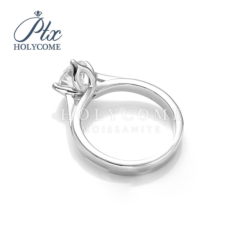Engagement Wedding Moissanite Ring Charm Six Prong Lotus Design VVS 1CT Diamond Women 925 Sterling Silver D Color Moissanite Ring
