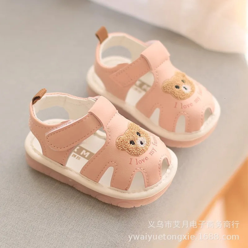 Summer toddler sandals 0-2 years children whistle shoe infant sandals baby boy girl cartoon soft sole toe anti-collision sandals 250528