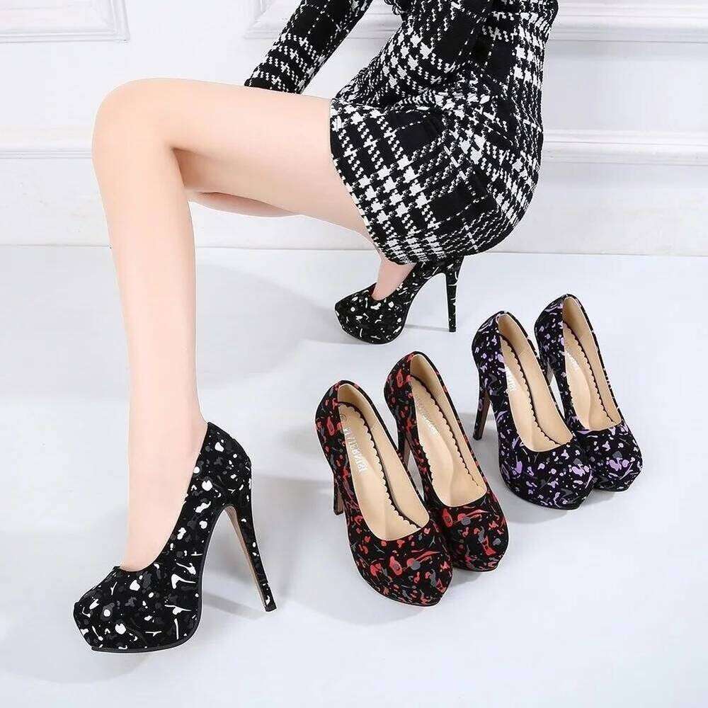 Comemore Sexy Platform High Heels Women's Leisure Heel 14cm Pumps Stilettos Shoes Footwear Woman 2025 Large Size 46