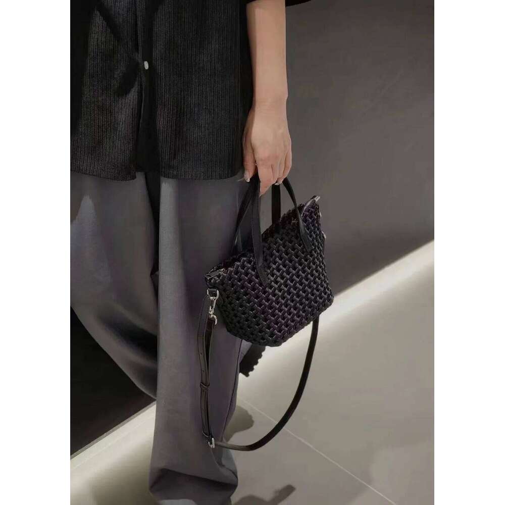 Free Shopping Designer Bag Women's Elegant Cross Polyester Weaving Shoulder Beach Shopping Woven Bucket Bag