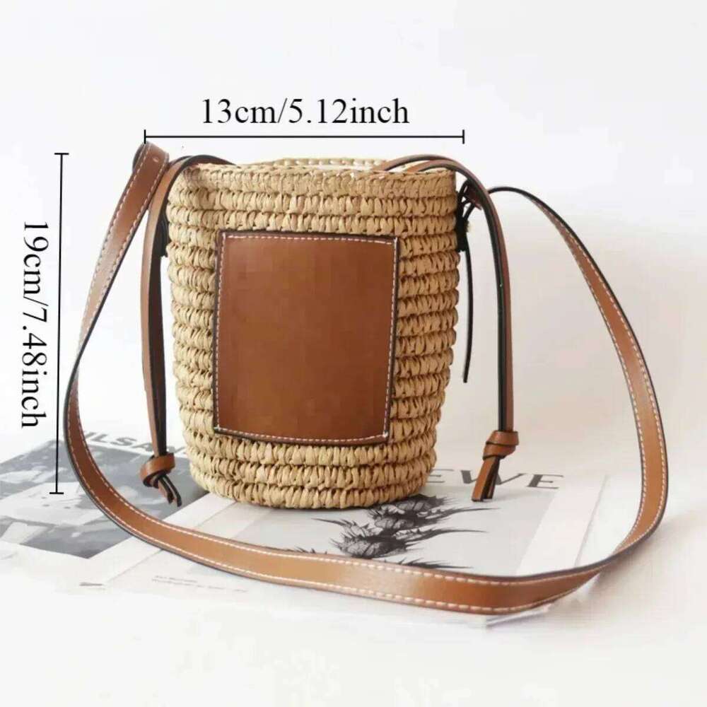 Crochet Oblique Span One Bag Protable Drawstring Handbags Round Rope Woven Women Shoulder Crossbody Bags Holiday Gifts