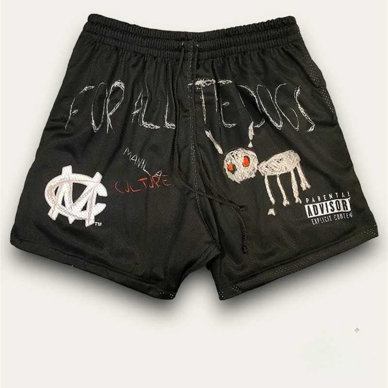 American Fashion Trend New Mens Quick-drying Basketball Shorts Manila Culture Streetwear Comfortable Casual Sports Shorts X250528
