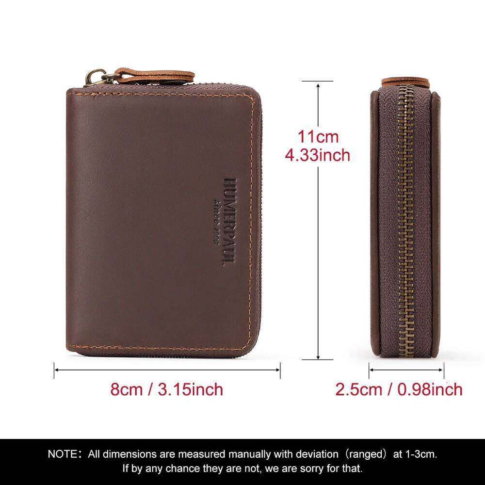 Handmade Genuine Leather Business Wallet RFID Blocking Bank/Id/Credit Card Holder Multi Slot Storage Money Bag