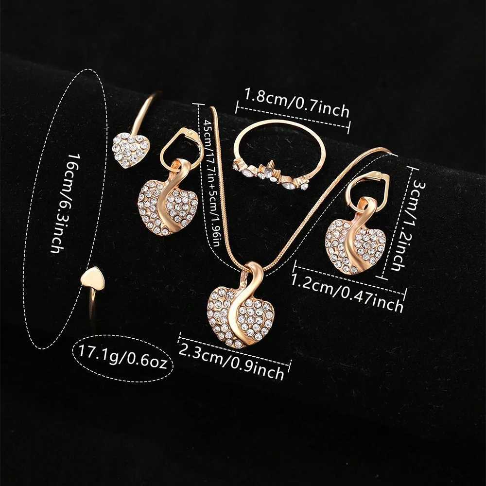 Womens Quartz Watch Gold Luxury Women Ring Necklace Earring Rhinestone Fashion Wristwatch Casual Ladies Watches Jewelry Set XJ250527