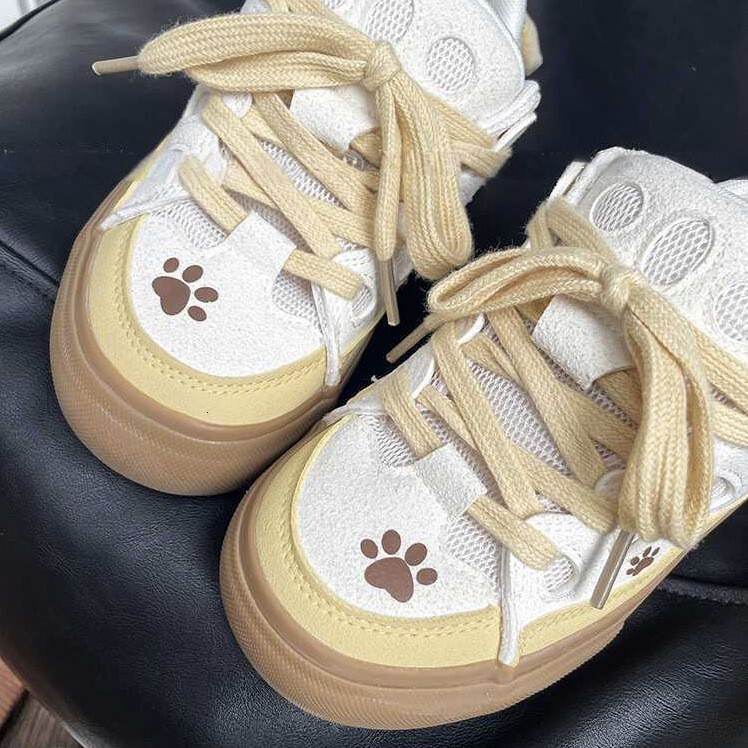 2025 Designer casual shoes Bread Girl Thick Sole Tongue Niche Design Appearance Junior High School Student Versatile Cute Pudding Dog Shoes