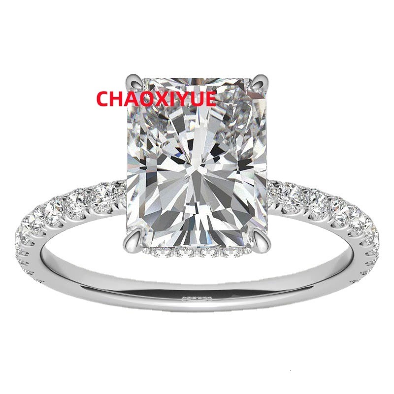 4CT 925 Sterling Silver Moissanite Ring for Womens Luxurious Wedding Jewelry Wholesale