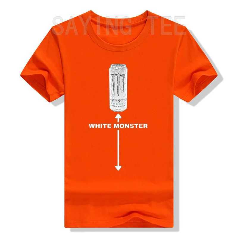 White Monster Funny Joke Man Friends T-Shirt Humorous Sarcastic Saying T Mens Fashion Drinking Lover Graphic Top Drinker Gift X250528