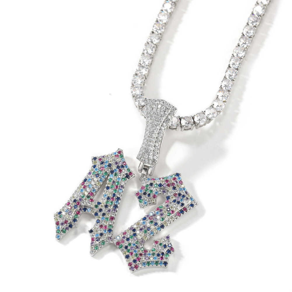 Colored moissanite hip-hop style designer custom pendant necklace for men Hip-hop jewelry gift