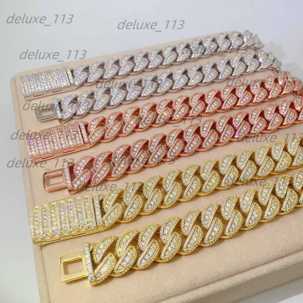 Pendant Pass Dia Tester Cuban Link Necklace For Custom Pendant 18Mm Hip Hop Men Jewelry Big Necklaces VVS Moissanite Cuban Chain Free Shipping