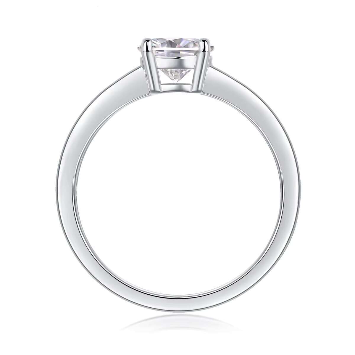 Classic 925 Sterling Silver VVS Moissanite Engagement Wedding Ring Fine Jewelry for Women