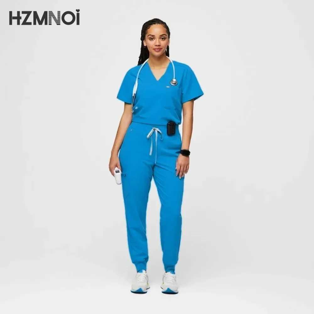 New Tops+pant Medical Uniform Surgery Scrubs Shirt Short Slve Pet Shop Doctor Nurse Nursing Uniform Set Women Workwear Scrub X250528