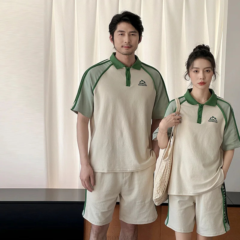 Couples Matching Outfit for Family Look Clothes Set Polo Shirt And Shorts 2 Pieces Clothing Suit Summer Dad Mom Baby Costume 250528