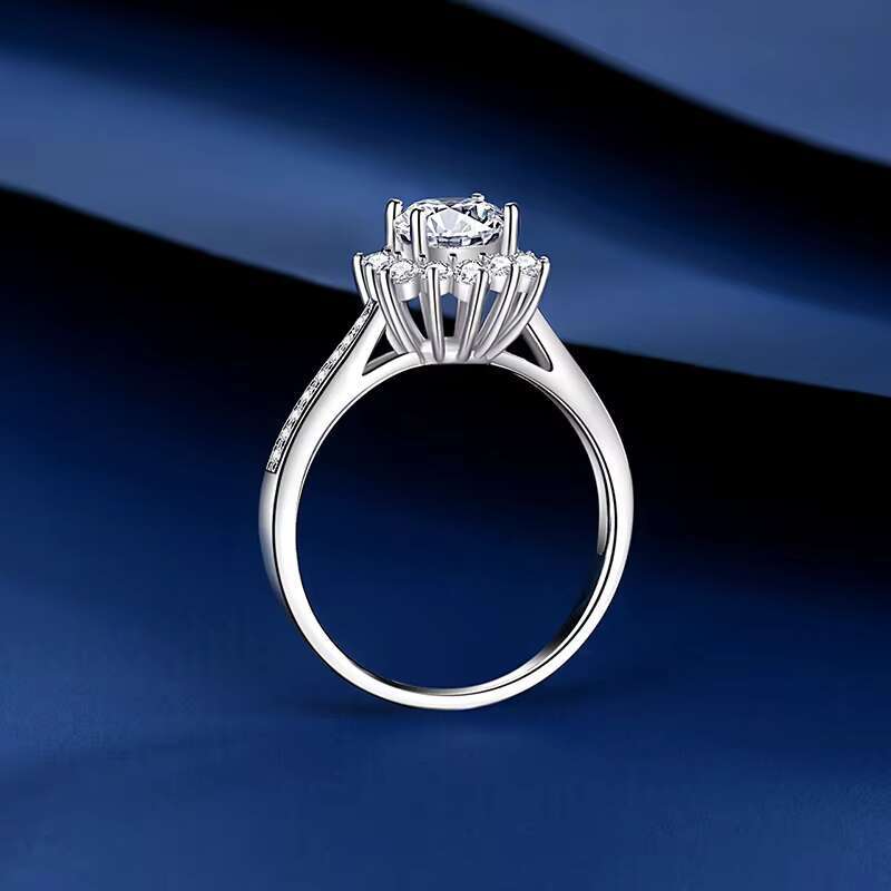 925 Sterling Silver Moissanite Ring 1.0ct Moissanite Diamond Women Luxury Wedding Rings for Women