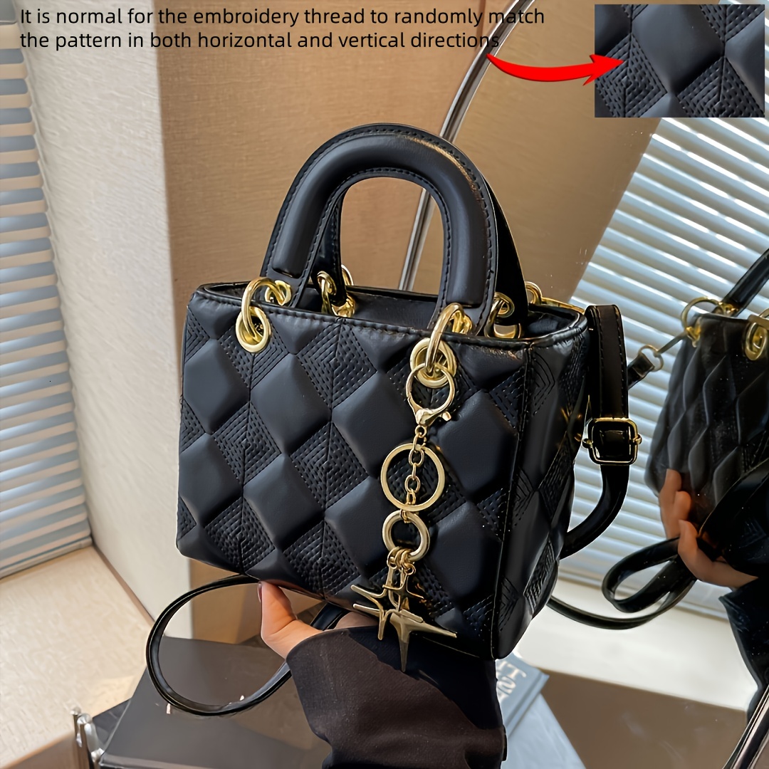 New Exquisite Women's Small Square Super Popular Textured Socialite Party Evening Handbag Versatile Stylish Shoulder Crossbody Lipstick Bag Coin 