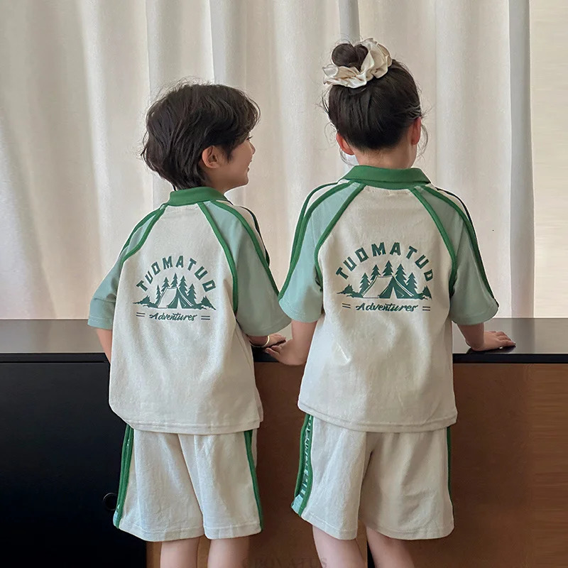 Couples Matching Outfit for Family Look Clothes Set Polo Shirt And Shorts 2 Pieces Clothing Suit Summer Dad Mom Baby Costume 250528