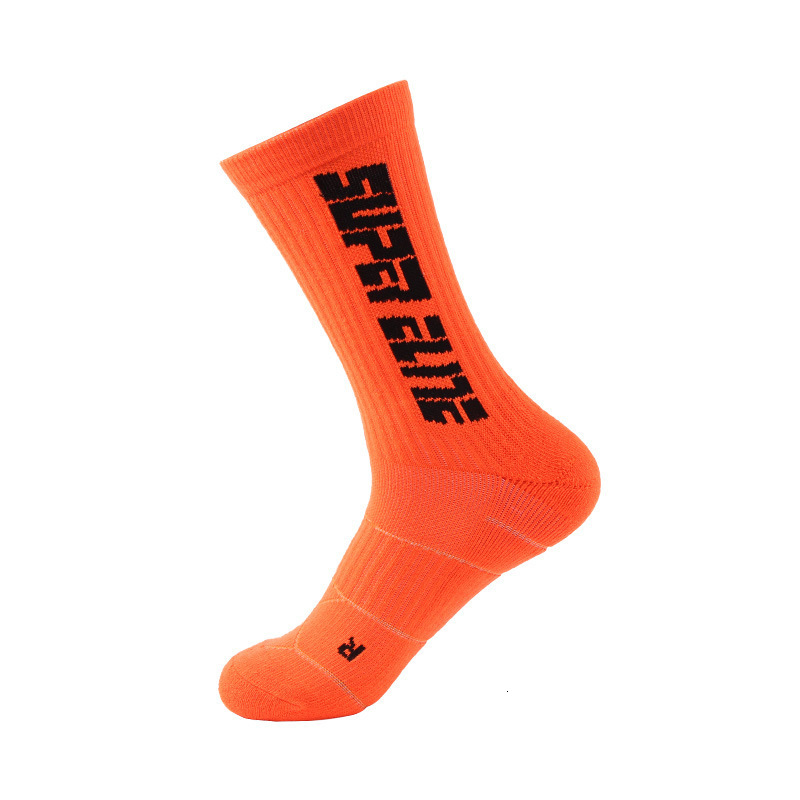 Men's Professional Sports Basketball Letter Trend Towel Sole Non-Slip Running Durable Socks