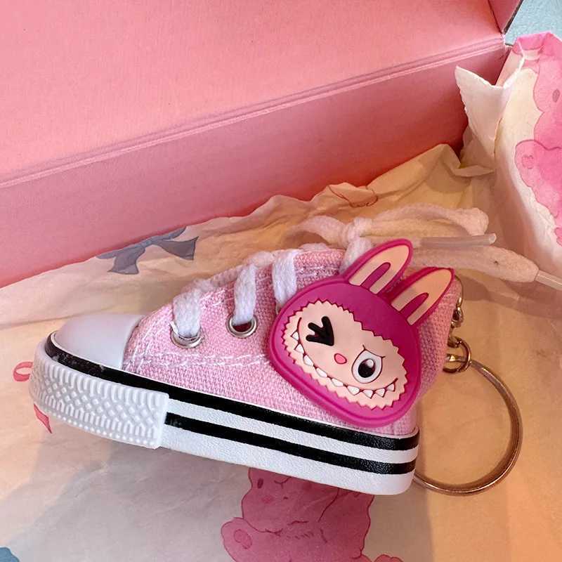 Labubu Shoe Bag Charm Kawaii Cartoon Keychain Cute Mini Sneaker Pendant for Backpack Purse Keys Fashion Accessories X250528