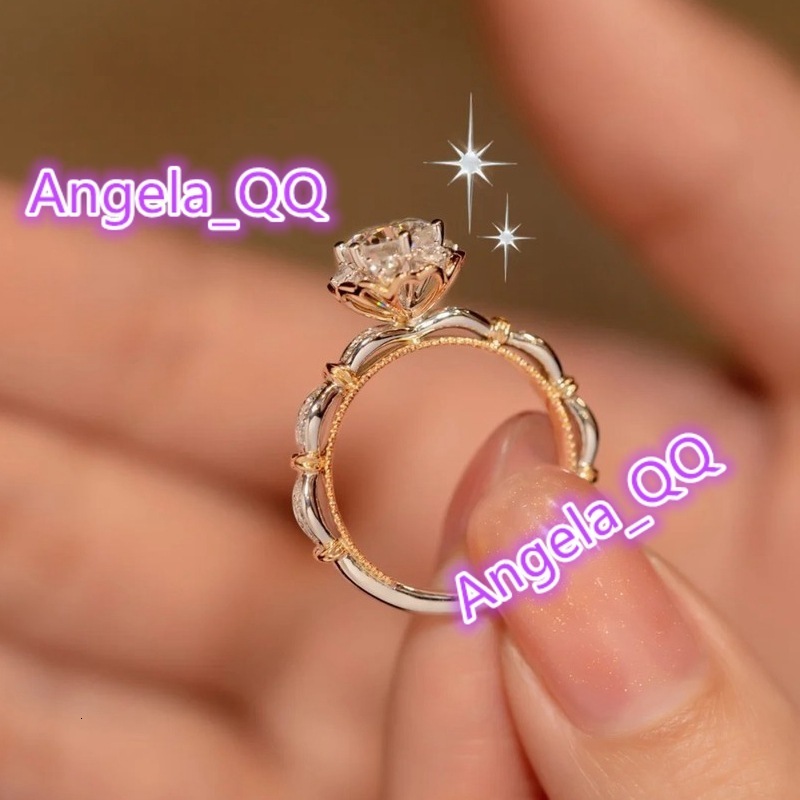Factory Wholesale Fashion Romantic Moissanite Diamond Ring Pure Silver Proposal Wedding Platinum Diamond Ring for Girlfriend