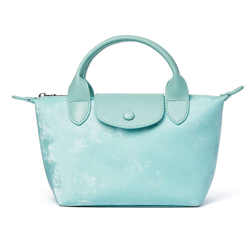 National Style Handheld Bucket for Women 2024 Summer New Versatile Simple Shoulder Niche Velvet Satin Crossbody Bag