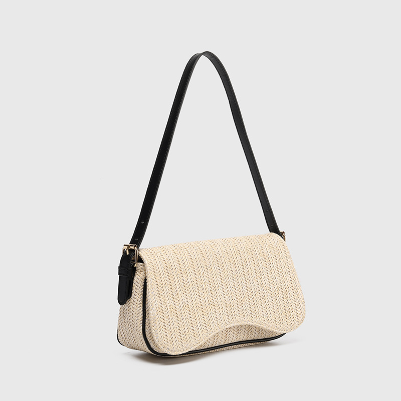 Luxury Brand Designer Bag 2025 Summer New Straw Handheld Shoulder Fashion Women's French Niche Woven Underarm Bag