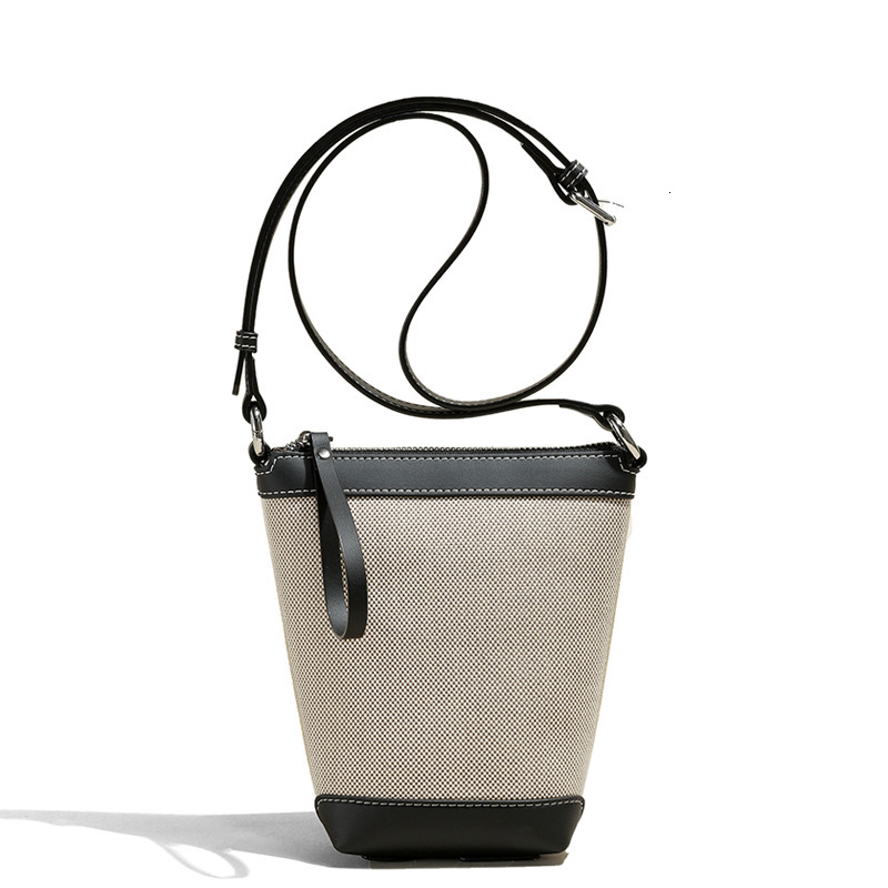 2025 Fashion New Small Phone Women's High end Designer Multi functional One shoulder Slant Body with Leather Canvas Bag