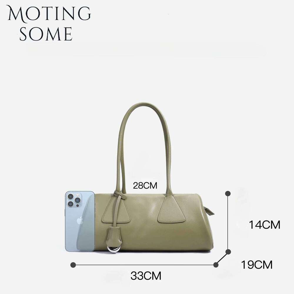 Motingsome Genuine Women 2025 Design French Minimalist Pillow Bag New Leather Fashion Handbag Underarm Tote