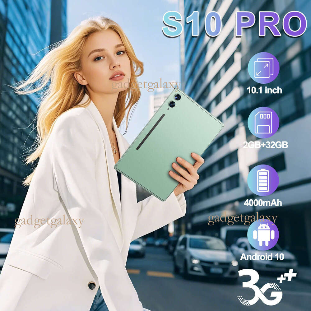 New Model Tablet S10 Pro 10.1inch Screen 3G 2+32G Android System 10 dual standby dual card suitable for learning and office Tablet supports multiple l