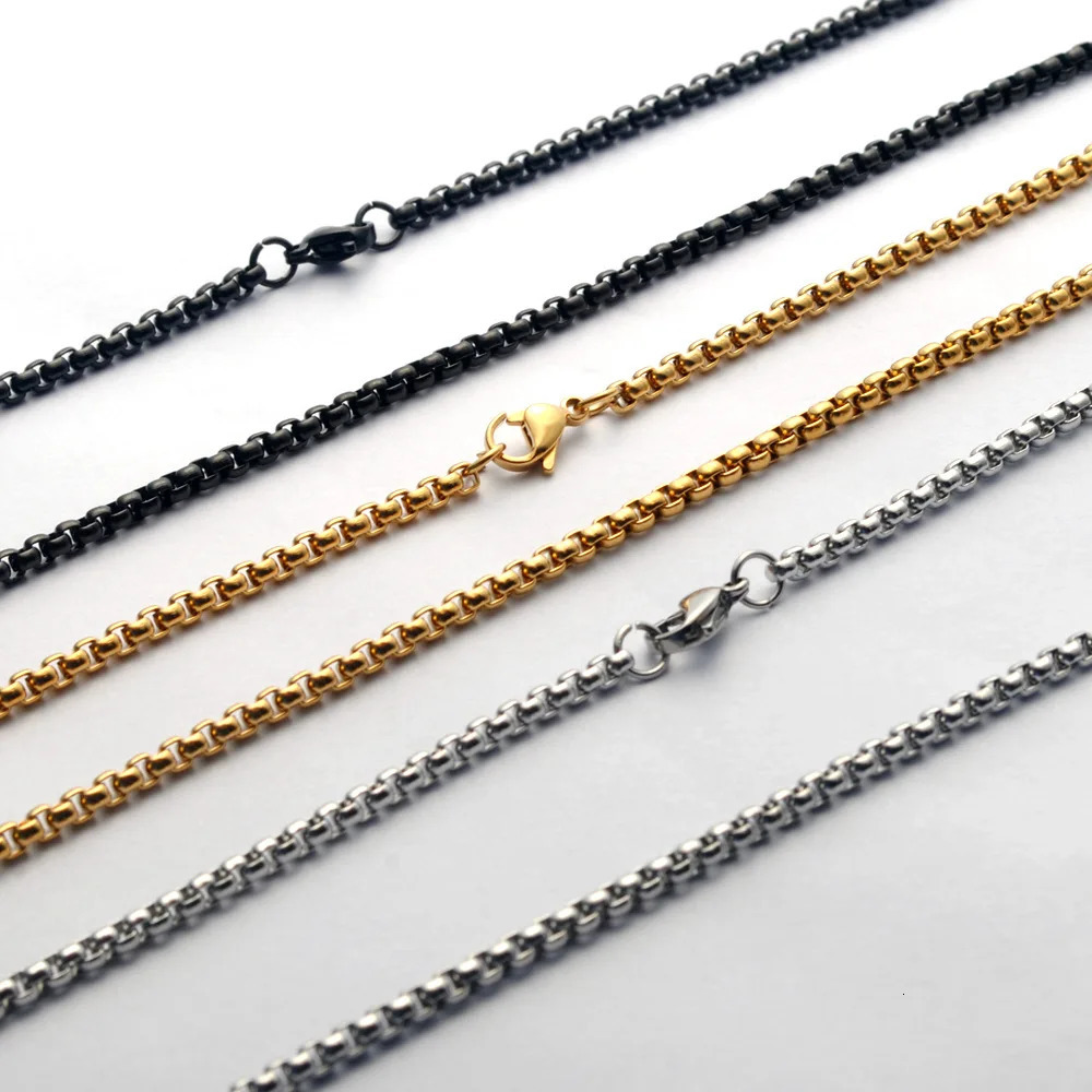 20pieces batch Stainless Steel Pearl Necklace 25mm thick chain link 506065cm for jewelry necklace 250519