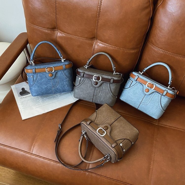 Luxury Brand Designer Bag Denim Color Blocking Popular Casual 2025 New Item Niche High-End Women's Fashion Versatile Shoulder Bag