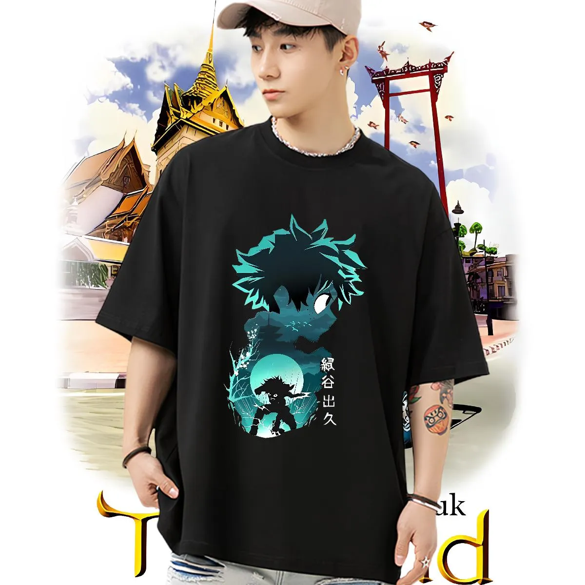 Designer T Shirts Men Anime Casual Daily Wear Men Tshirts O-Neck Short Sleeve Cotton Loose Fit Wear Casual Style Printed Female Tops Black White Cloth