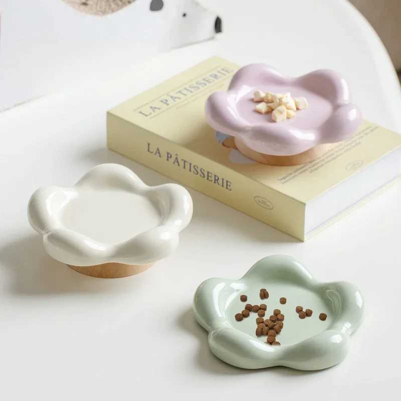 Pet Ceramic Bowl Cervical Spine Protection Cat Bowl Cat Food Snack Bowl Pet Dinner Plate Dog Food Bowl Pet Snack Tray Y250528